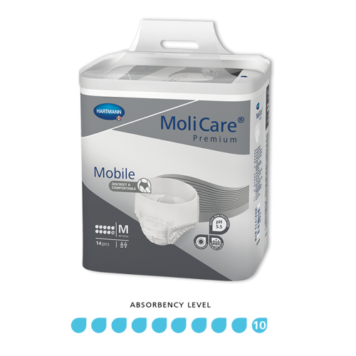 Molicare Premium Mobile 10 Drops Medium Waist 80 120cm Unisex 2626ml