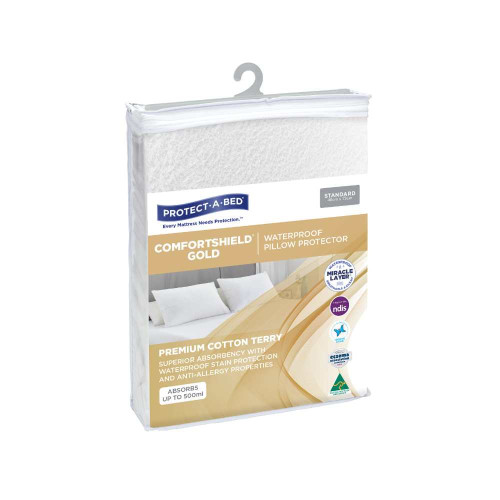 Comfortshield Gold Waterproof Pillow Protectors Standard