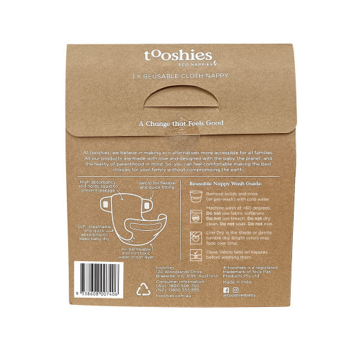 Tooshies ECO Reusable Cloth Nappy 1pk