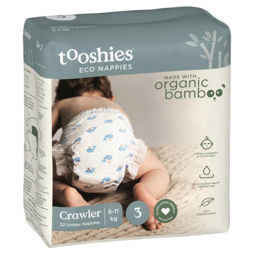 Tooshies ECO Nappies Size 3 Crawler 6-11kg 22pk